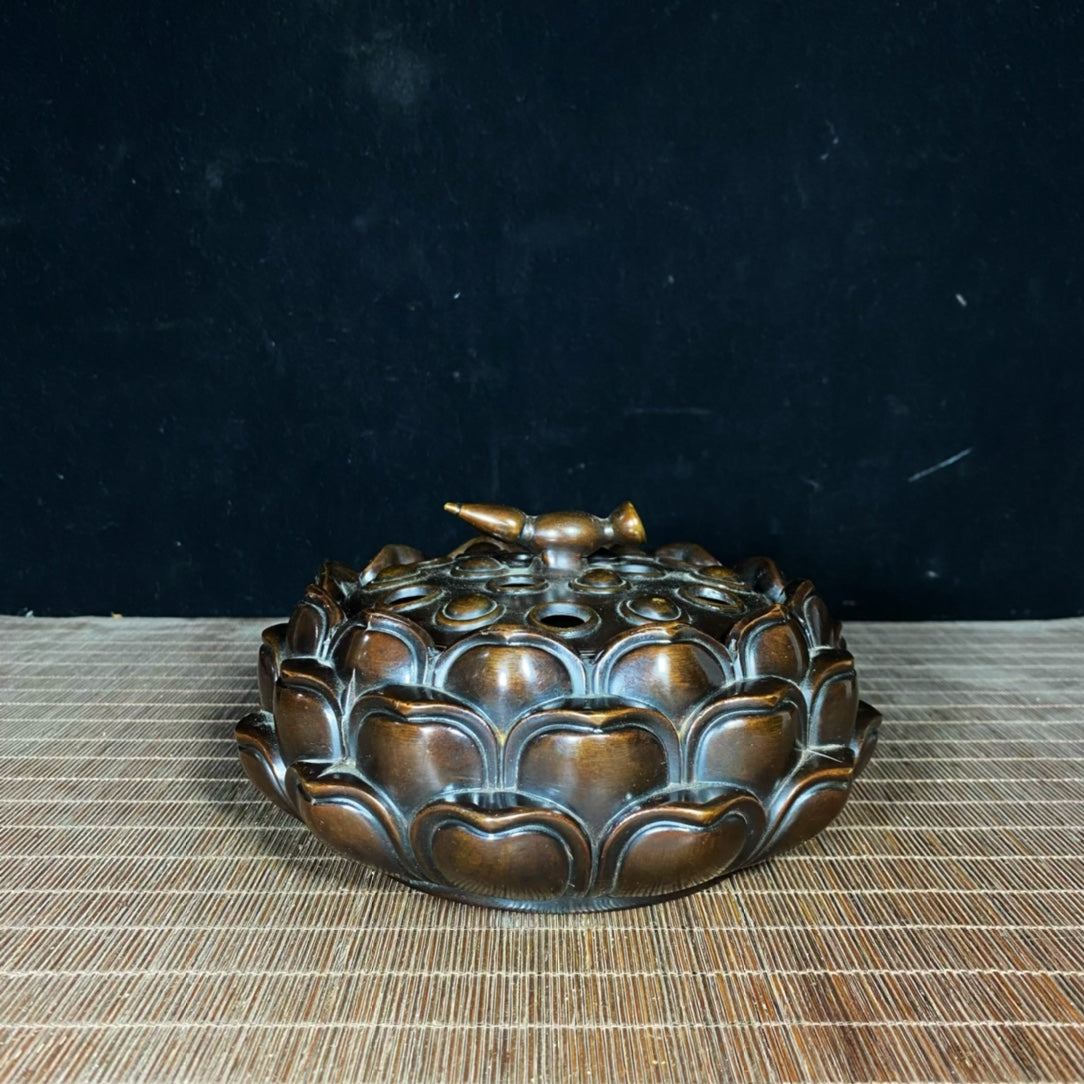 Pure Copper Lotus Incense Burner - Exquisite Craftsmanship, Handcrafted, Unique Gift