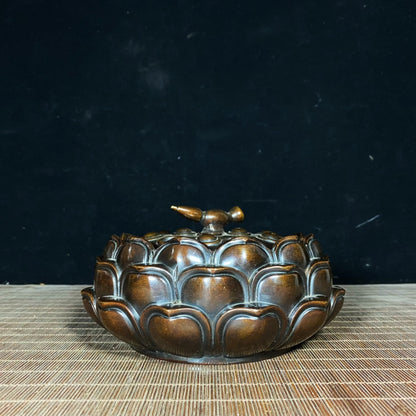 Pure Copper Lotus Incense Burner - Exquisite Craftsmanship, Handcrafted, Unique Gift