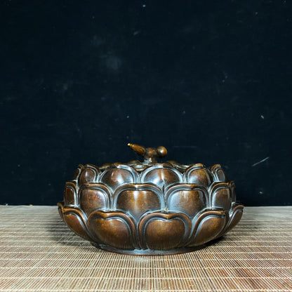 Pure Copper Lotus Incense Burner - Exquisite Craftsmanship, Handcrafted, Unique Gift