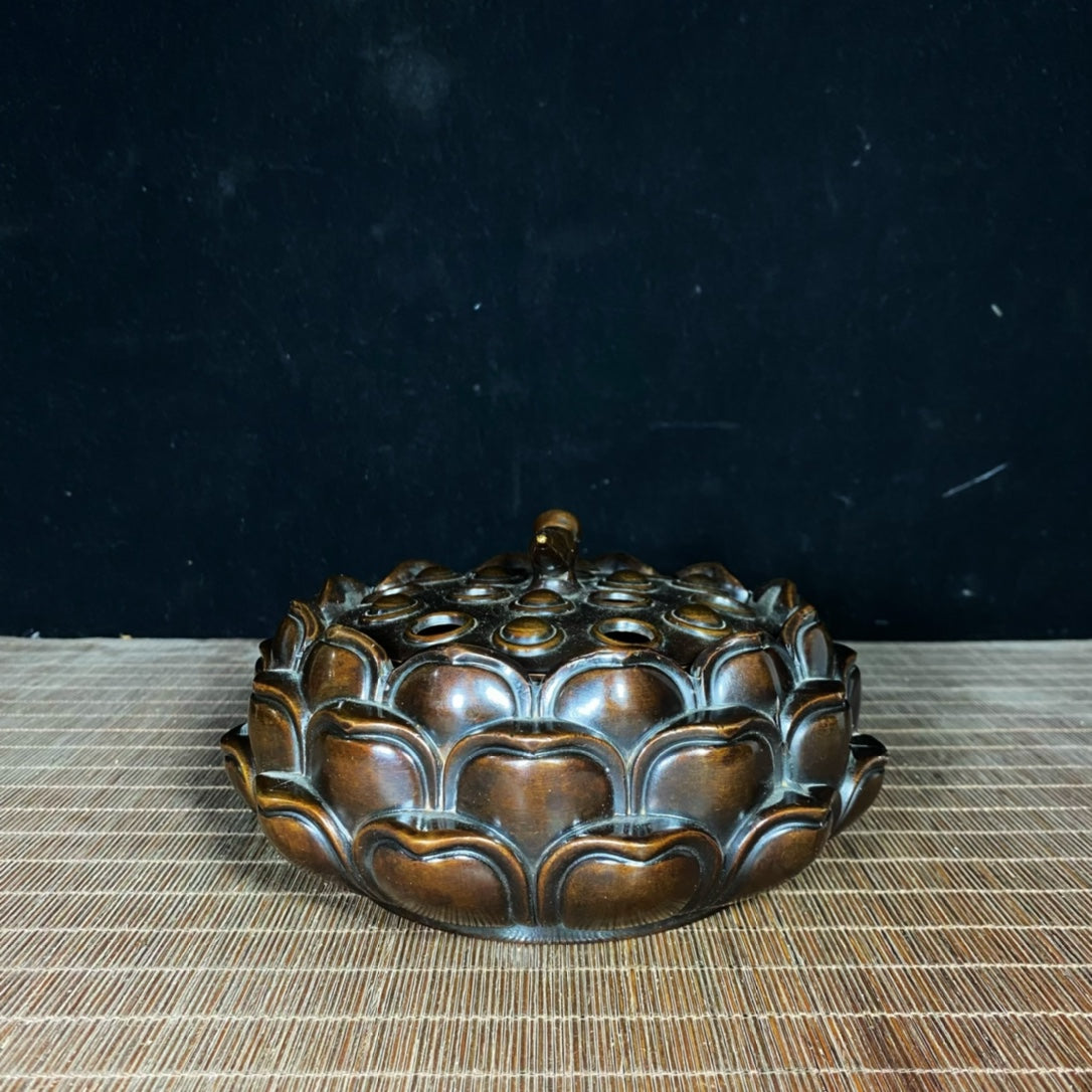 Pure Copper Lotus Incense Burner - Exquisite Craftsmanship, Handcrafted, Unique Gift