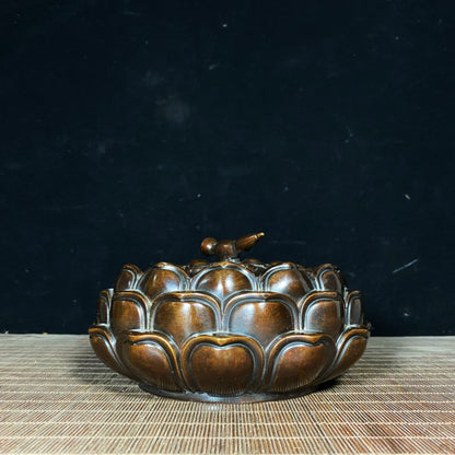 Pure Copper Lotus Incense Burner - Exquisite Craftsmanship, Handcrafted, Unique Gift