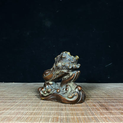 Exquisite Handcrafted Pure Copper Gilded Cabbage Statue - Symbol of Wealth and Good Fortune