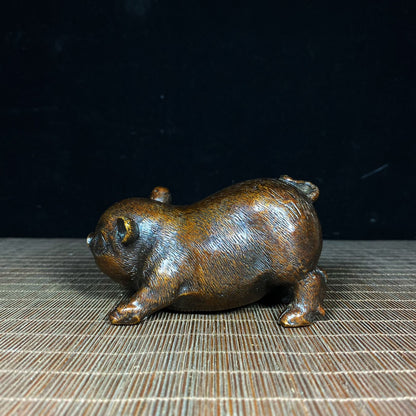 Handcrafted Pure Copper Pig Statue - Unique Vintage Collectible Gift