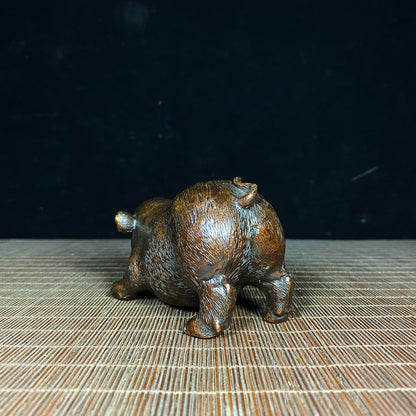 Handcrafted Pure Copper Pig Statue - Unique Vintage Collectible Gift