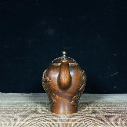 Handcrafted Pure Copper Embossed Lady Design Kettle - Exquisite Vintage Collectible