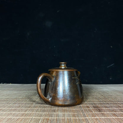 Handcrafted Pure Copper Teapot with Bamboo Engraving - Exquisite Craftsmanship, Unique Gift