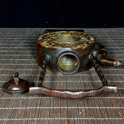 Exquisite Handcrafted Gilt Bronze Eight Immortals Teapot - Unique Gift & Rare Collectible