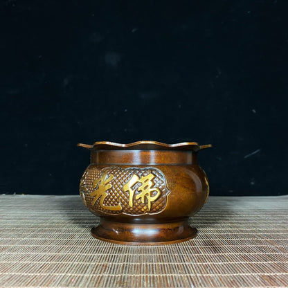 Handcrafted Vintage Copper Incense Burner - Exquisite Gilded Artwork, Perfect Gift