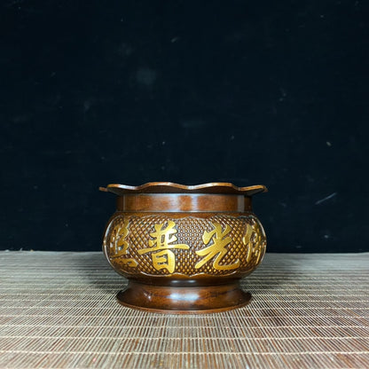 Handcrafted Vintage Copper Incense Burner - Exquisite Gilded Artwork, Perfect Gift