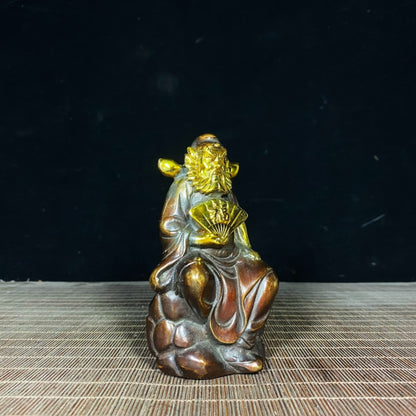 Pure Copper Gilded Zhong Kui Statue - Handcrafted Rare Artwork, Unique Gift