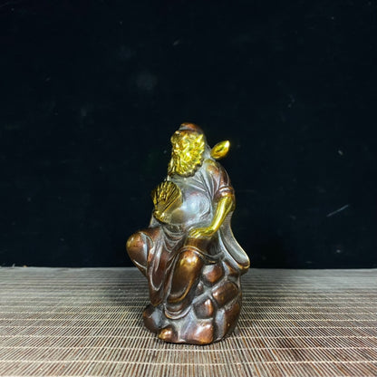 Pure Copper Gilded Zhong Kui Statue - Handcrafted Rare Artwork, Unique Gift