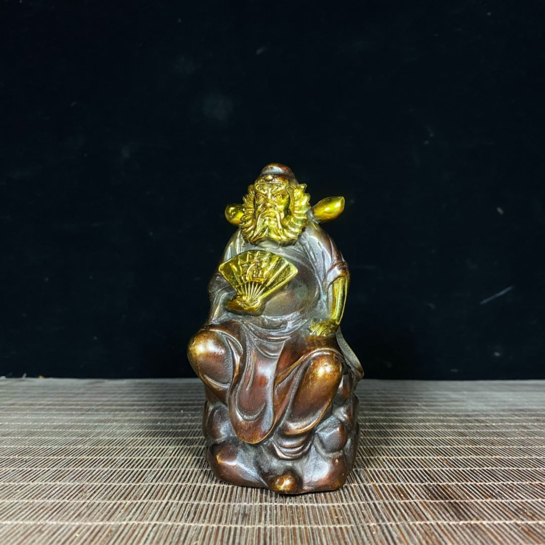 Pure Copper Gilded Zhong Kui Statue - Handcrafted Rare Artwork, Unique Gift