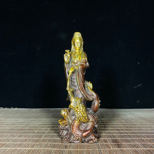 Handcrafted Pure Copper Gilded Guanyin Buddha Statue - Exquisite Craftsmanship & Unique Gift