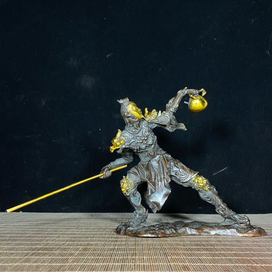 Handcrafted Pure Copper Gilded Sun Wukong Statue - Exquisite Art Piece & Unique Gift