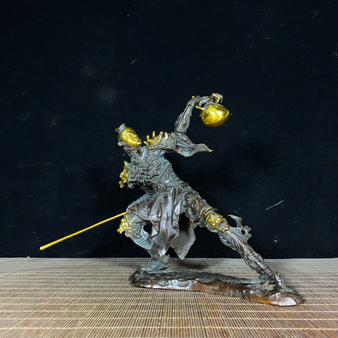 Handcrafted Pure Copper Gilded Sun Wukong Statue - Exquisite Art Piece & Unique Gift