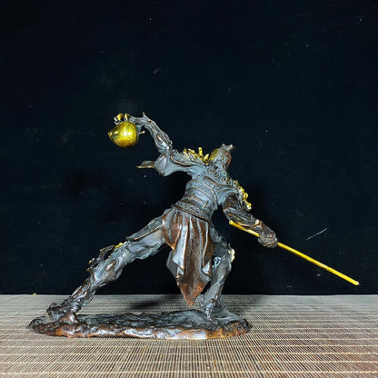 Handcrafted Pure Copper Gilded Sun Wukong Statue - Exquisite Art Piece & Unique Gift