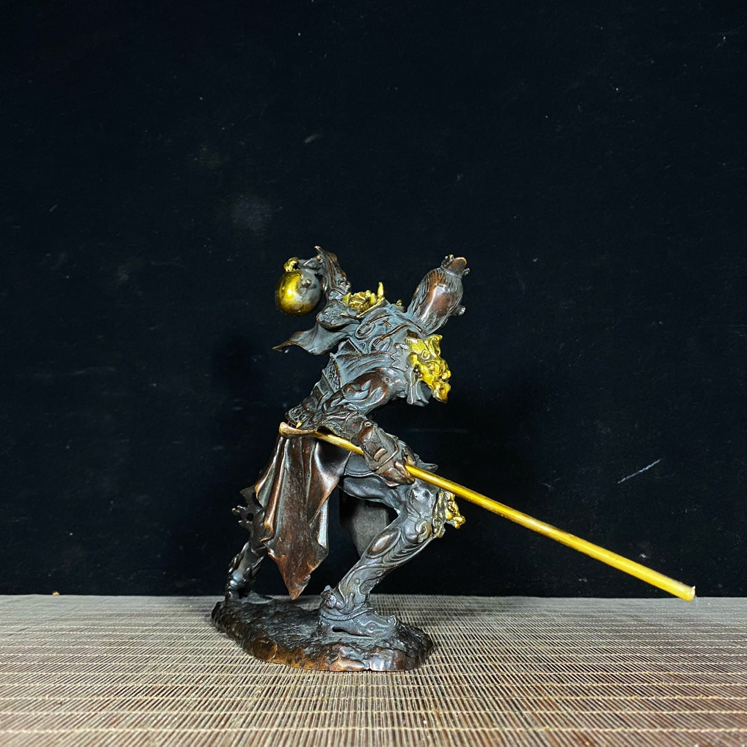 Handcrafted Pure Copper Gilded Sun Wukong Statue - Exquisite Art Piece & Unique Gift