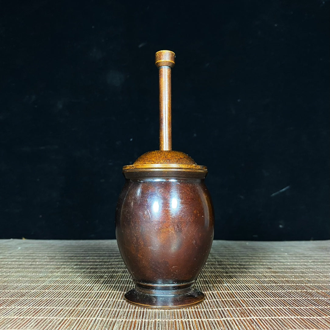 Handcrafted Pure Copper Mortar and Pestle - Unique Gift for Collectors and Decor Enthusiasts