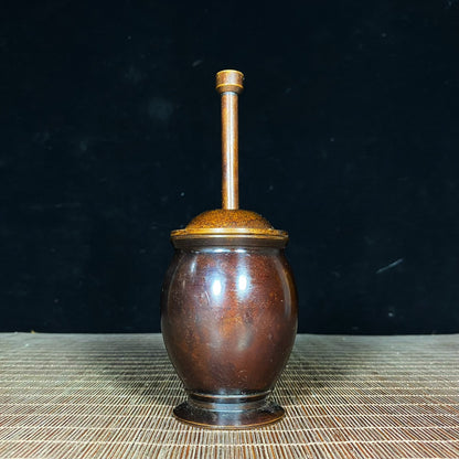 Handcrafted Pure Copper Mortar and Pestle - Unique Gift for Collectors and Decor Enthusiasts