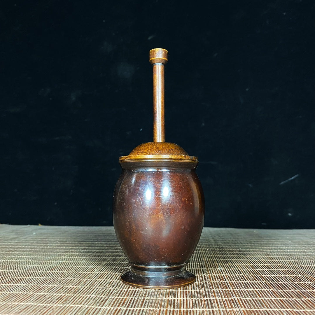 Handcrafted Pure Copper Mortar and Pestle - Unique Gift for Collectors and Decor Enthusiasts