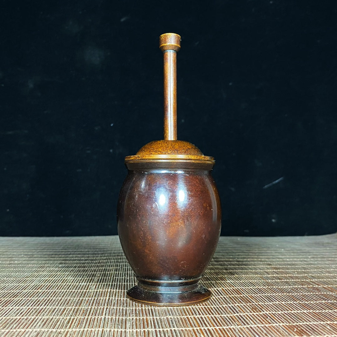 Handcrafted Pure Copper Mortar and Pestle - Unique Gift for Collectors and Decor Enthusiasts