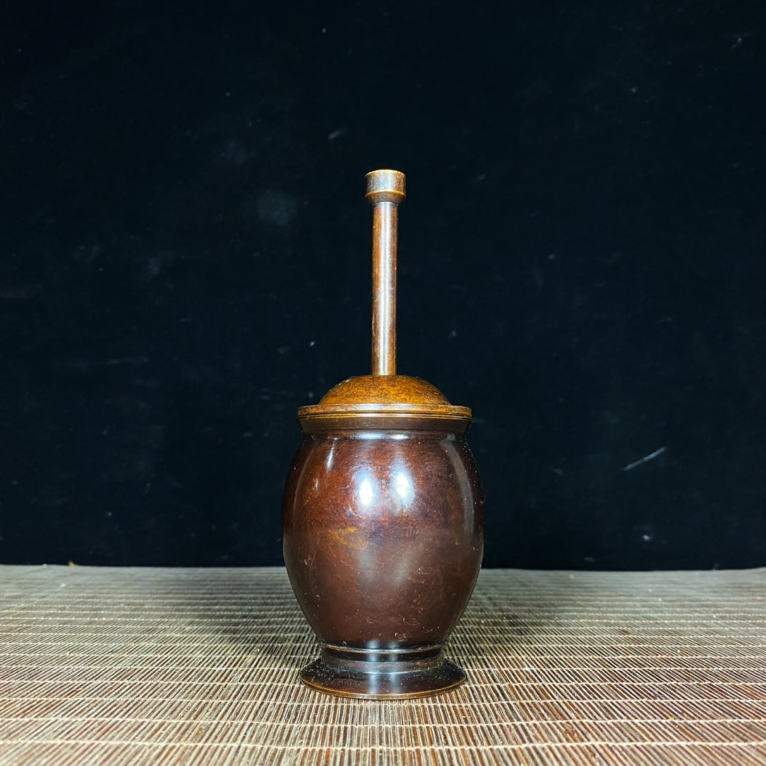 Handcrafted Pure Copper Mortar and Pestle - Unique Gift for Collectors and Decor Enthusiasts