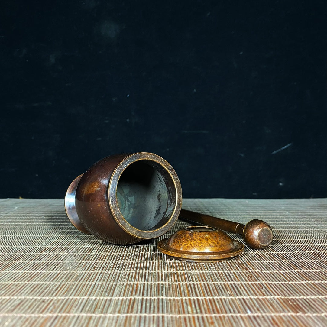 Handcrafted Pure Copper Mortar and Pestle - Unique Gift for Collectors and Decor Enthusiasts