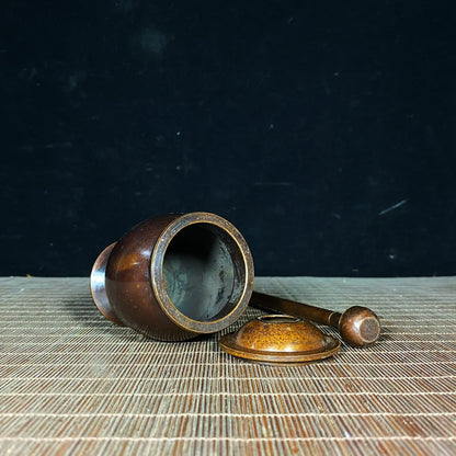 Handcrafted Pure Copper Mortar and Pestle - Unique Gift for Collectors and Decor Enthusiasts