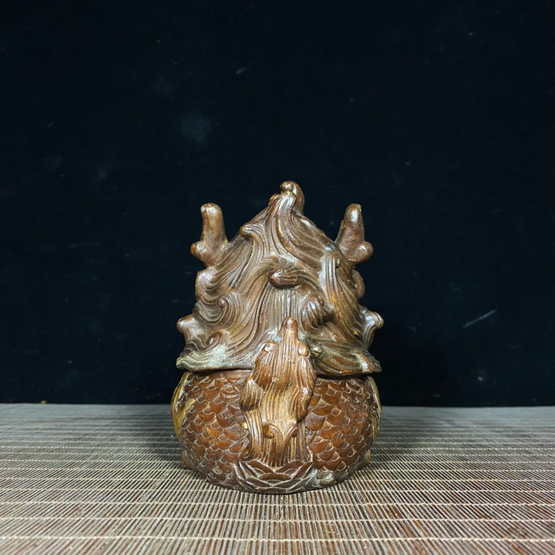 Pure Copper Gilded Unicorn Qilin Incense Burner - Exquisite Handcrafted Art, Unique Gift