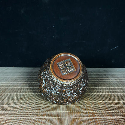 Exquisite Handcrafted Pure Copper Lotus Scroll Engraved Jar - Perfect for Collectors & Decor Enthusiasts