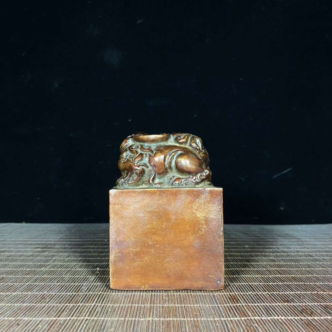 Handcrafted Pure Copper Pixiu Ball Sculpture Seal - Unique Artisan Gift