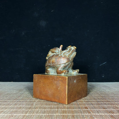 Handcrafted Pure Copper Dragon Turtle Seal - Exquisite Craftsmanship, Unique Gift