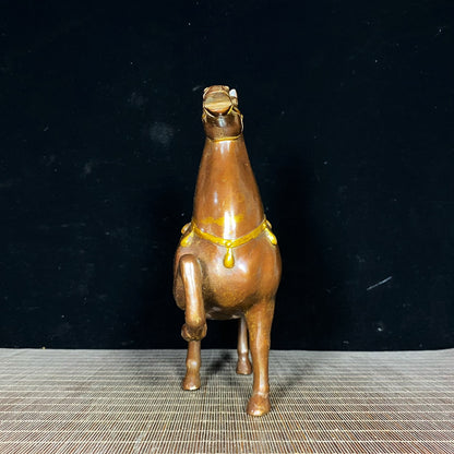 Handcrafted Pure Copper Gilded War Horse Statue – Exquisite Craftsmanship, Unique Gift