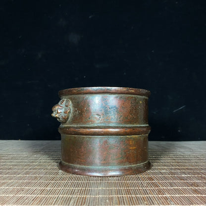 Antique Lion Ear Incense Burner - Handcrafted Masterpiece for Collectors and Decor Enthusiasts