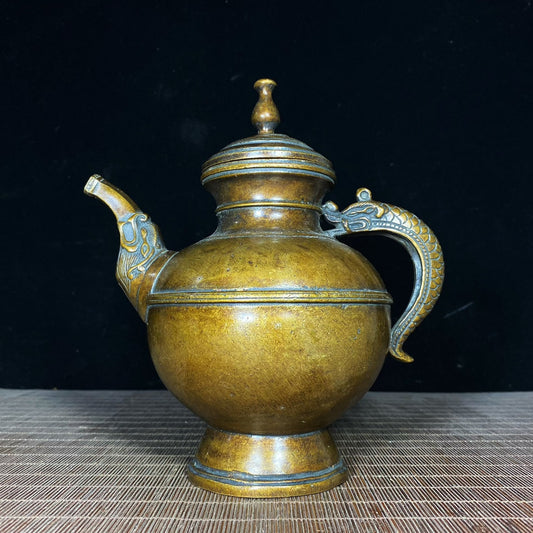 Handcrafted Vintage Pure Copper Tibetan Teapot - Exquisite Craftsmanship, Rare Art Piece, Perfect Gift