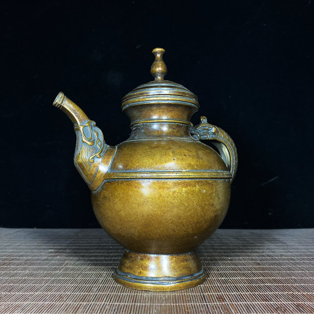 Handcrafted Vintage Pure Copper Tibetan Teapot - Exquisite Craftsmanship, Rare Art Piece, Perfect Gift