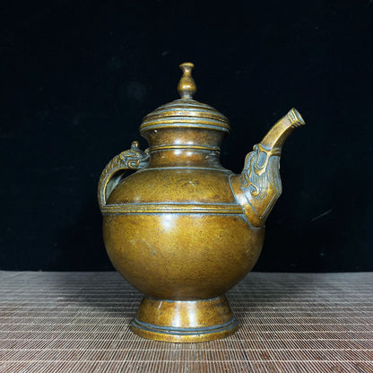 Handcrafted Vintage Pure Copper Tibetan Teapot - Exquisite Craftsmanship, Rare Art Piece, Perfect Gift