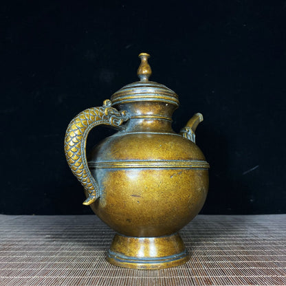 Handcrafted Vintage Pure Copper Tibetan Teapot - Exquisite Craftsmanship, Rare Art Piece, Perfect Gift