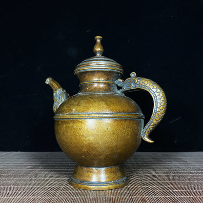 Handcrafted Vintage Pure Copper Tibetan Teapot - Exquisite Craftsmanship, Rare Art Piece, Perfect Gift