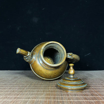 Handcrafted Vintage Pure Copper Tibetan Teapot - Exquisite Craftsmanship, Rare Art Piece, Perfect Gift