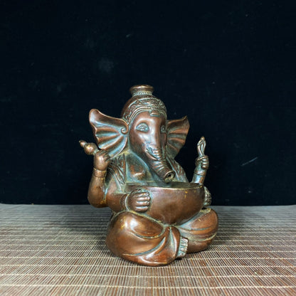 Handcrafted Pure Copper Elephant God Incense Burner - Unique Retro Decor & Gift