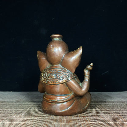 Handcrafted Pure Copper Elephant God Incense Burner - Unique Retro Decor & Gift