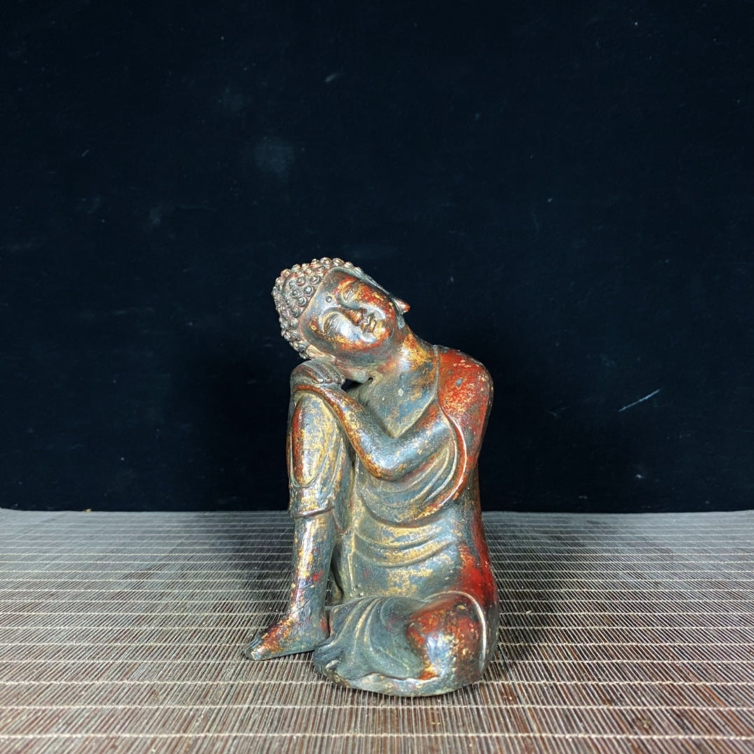 Antique Sleeping Buddha Shakyamuni Statue - Handcrafted Masterpiece, Unique Gift, Collectible