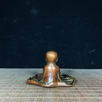 Exquisite Handcrafted Pure Copper Little Monk Incense Holder - Unique Gift & Artistic Decor