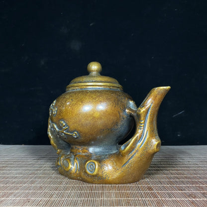 Exquisite Craftsmanship Pure Copper Plum Blossom Embossed Teapot - Unique Vintage Artwork, Handcrafted Personalized Gift