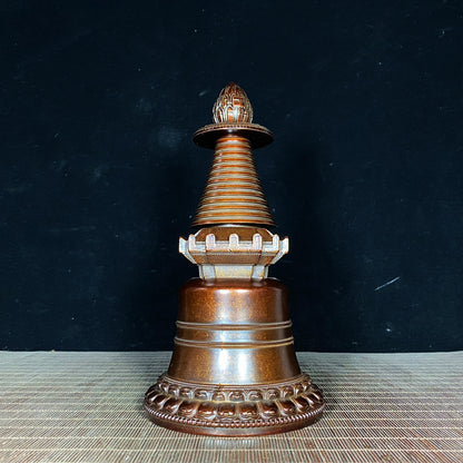 Handcrafted Copper Nepalese Stupa - Unique Collectible Gift