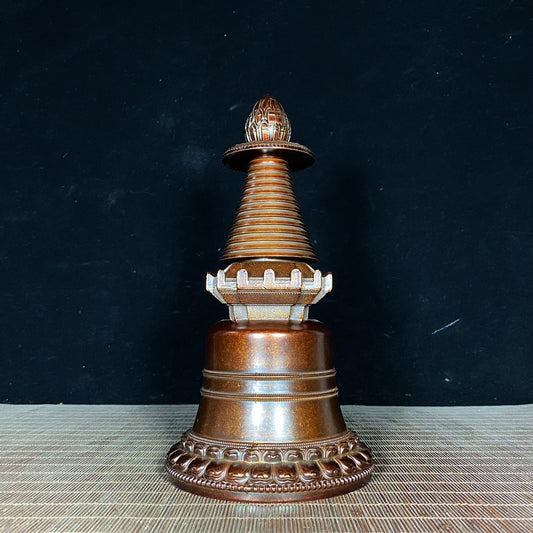 Handcrafted Copper Nepalese Stupa - Unique Collectible Gift