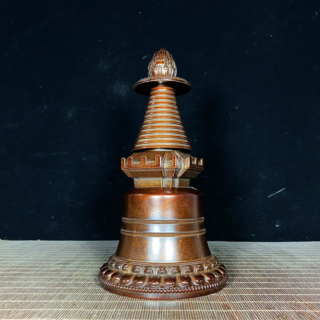 Handcrafted Copper Nepalese Stupa - Unique Collectible Gift