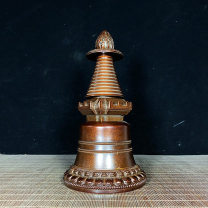 Handcrafted Copper Nepalese Stupa - Unique Collectible Gift