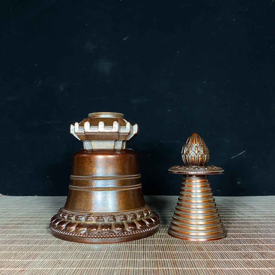 Handcrafted Copper Nepalese Stupa - Unique Collectible Gift